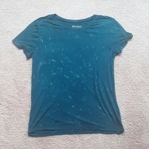 Turquoise acid wash t shirt